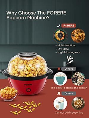 Popcorn Popper, 6 Qts Popcorn Maker with Stirring Rod, Detachable &  Nonstick Plate, Cool Touch Handles, Popcorn Machine 
