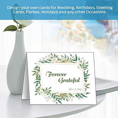 Ohuhu Blank White Cards and Envelopes 100 Pack, 4.25 x 5.5 Heavyweight  Folded Cardstock and A2 Envelopes for DIY Greeting Card, Wedding, Birthday