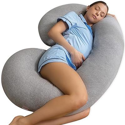 Pharmedoc Pregnancy Pillows, U-Shape Full Body Pillow – Jersey Cover Grey –  Pregnancy Pillows for Sleeping – Body Pillows for Adults, Maternity Pillow