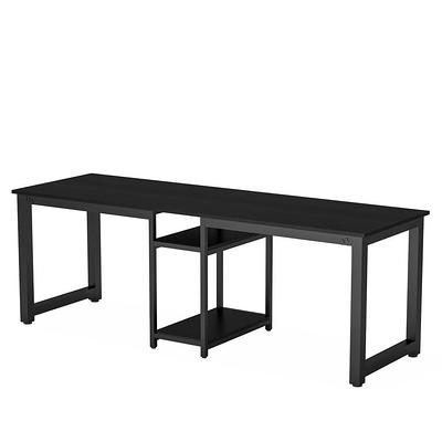 Tribesigns 2 Person Desk, 78 Inch Double Desk with 2 Drawers, Large  Computer Desk Long Desks with Storage Shelves 