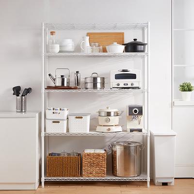 Style Selections LC4HC-R Steel 4-Tier Utility Shelving Unit (35.7-in W x 14-in D x 53-in H)