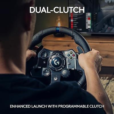  Logitech G923 Racing Wheel and Pedals for Xbox XS, Xbox One  and PC Featuring TRUEFORCE up to 1000 Hz Force Feedback, Responsive Pedal,  Dual Clutch Launch Control, and Genuine Leather Wheel