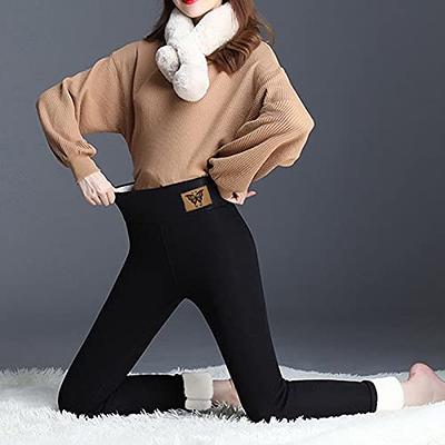Super Thick Cashmere Wool Leggings Women - Winter Soft Fleece Leggings  Lined, Women High Waist Tummy Control Velvet Stretchy Slim Leggings, Plus