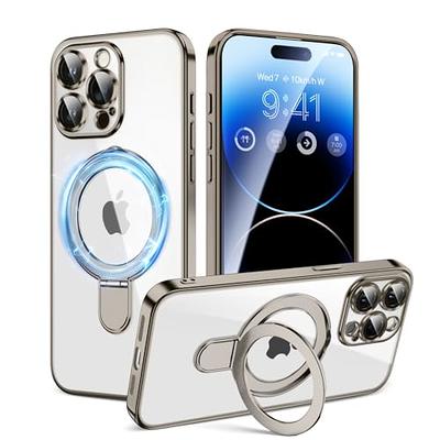 Threehundred for iPhone 12 Pro Max Case Magnetic Clear with Camera Lens  Protector Full Protection MagSafe Electroplated Silicone Dust-Proof Net