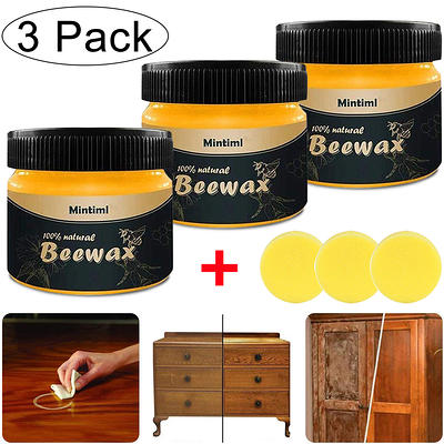 Wood Seasoning Beewax, Multipurpose Natural Beeswax Wood Furniture Cleaner  and Polish for Furniture, Floor, Tables, Cabinets,80g 