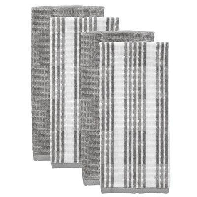 T-Fal Solid & Check Parquet 2-pc. Kitchen Towel, Color: Gray