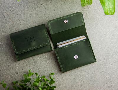 Women's Leather Wallet Olive Green