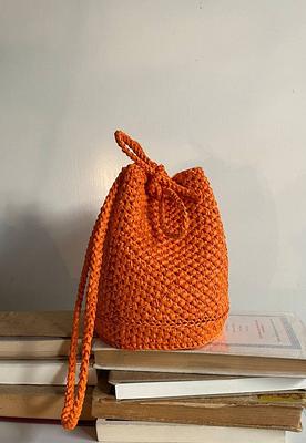 Luxury Crossbody Bag, Handmade Crochet Raffia Bucket Knitted Camel Color  Casual Shoulder Handbag, Lined Bag - Yahoo Shopping