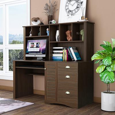 59 Inch Large Home Office Computer Desk with Hutch Big Storage