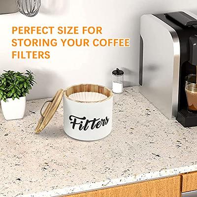 Coffee Filter Holder, Farmhouse White Filter Storage Container