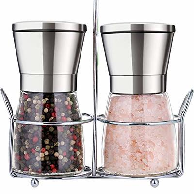 Pepper Mill Spice Grinder ，Kitchen Pepper Salt Shaker with Adjustable  Fineness Setting Pepper Grinder - 4 inch color box