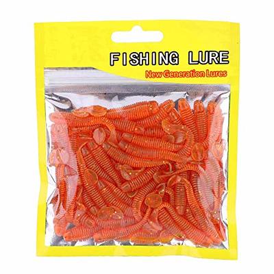 Durable Rubber Fishing Soft Lures Worms Baits 100pcs Bass Carp Tackle
