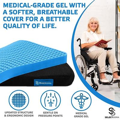 Gel Seat Cushion, for Long Sitting -Double Thick Gel Seat Cushion  Breathable Honeycomb Chair Cushion with Non-Slip Cover for Office Chair  Car