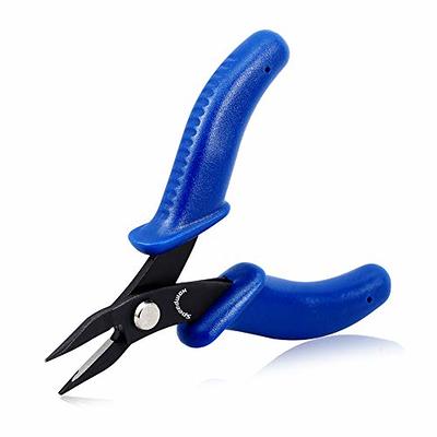 SPEEDWOX Mini Needle Nose Pliers Thin Serrated Jaw 4-1/2 Inches