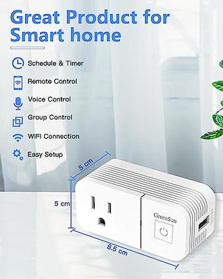 Outdoor Smart WiFi Plug, HBN Heavy Duty Wi-Fi Timer with Two Grounded  Outlet, Wireless Remote Control by App Compatible with Alexa and Google  Home