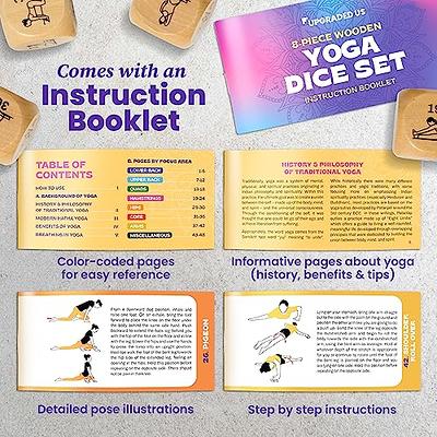 Zinsk 8-pc Wood Yoga Dice Set - Creative Yoga Accessories and Fun Yoga Gifts  for Women 