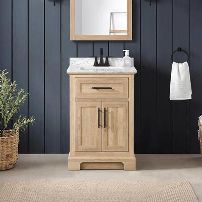 Home Decorators Collection Sonoma 36 in. W x 22 in. D x 34.50 in. H Bath Vanity in Midnight Blue with Carrara Marble Top