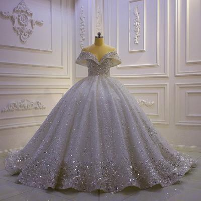 blinged out princess wedding dresses