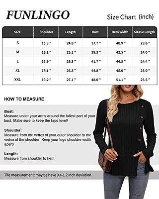 Funlingo Womens Long Sleeve Tunic Tops to Wear with Leggings Casual Dressy  Shirts Long Sweater Black M - Yahoo Shopping