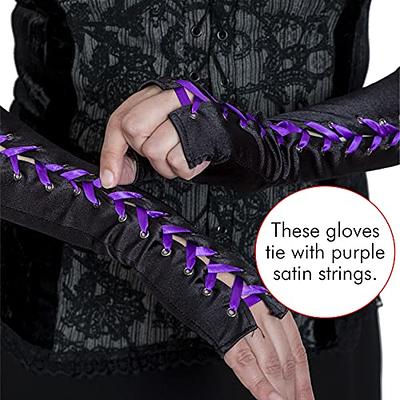 Skeleteen Fingerless Faux Leather Gloves