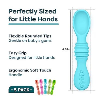 Best First Stage Baby Girls Spoons Bpa Free, 4-pack, Soft Silicone