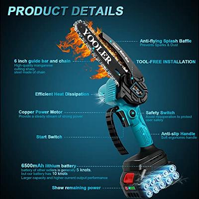 Mini Chainsaw 6 inch, 2024 Taranzy Rechargeable Super Mini Cordless Chainsaw, Cordless Battery Chainsaw, Handheld Electric Saw