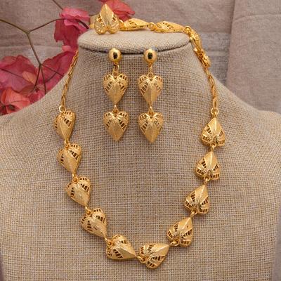 Women's Necklace Gold Jewellery Set 24K Gold Plated