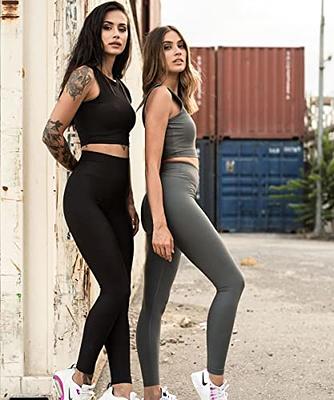 FULLSOFT 3 Pack Leggings for Women Non See Through-Workout High Waisted  Tummy Control Running Yoga Pants 