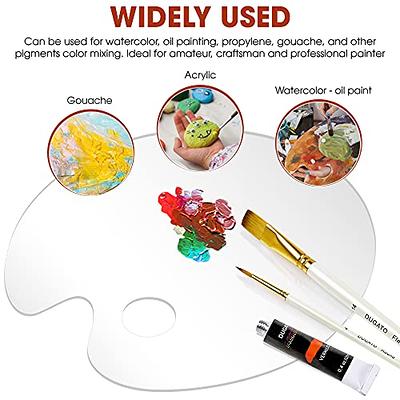 Paint Palette And Brush Set For Watercolor Oil Paint Large Wooden  Oval-Shaped Artist Color Mixing