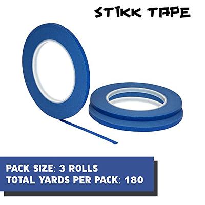 STIKK 3 Pack 1/4 inch x 60yd Blue Painters Tape 14 Day Easy Removal Trim  Edge Thin Narrow Finishing Masking Tape (.25 in 6MM) - Yahoo Shopping