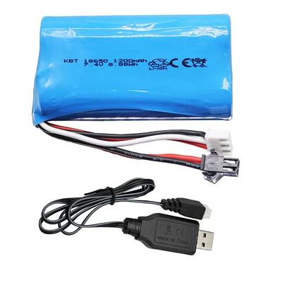 Threeking 3.7 V 500 mAh 14500 batería recargable de iones de litio SM-2P  junta con cargador USB para control remoto RC Juguetes de coche