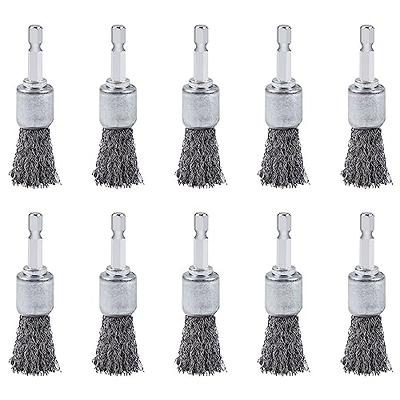 WENHUALI 20 Pcs Wire Wheel for Drill, Heavy Duty Wire Brush for Drill,  1/4'' Hex