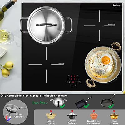 Karinear 4 Burner Electric Cooktop 24 Inch, Built-in Electric Stove Top,  220-240v Electric Radiant Cooktop with Knob Control, Residual Heat  Indicator