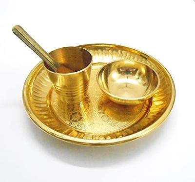 Buy THE HIMALAYAN RIVER Brass Pooja Plate Thali (6 Inch) with