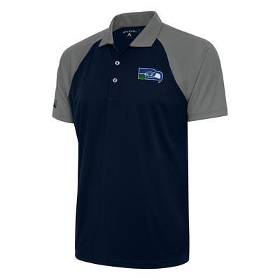 Men's Seattle Seahawks Antigua Navy Team Logo Throwback Affluent Polo