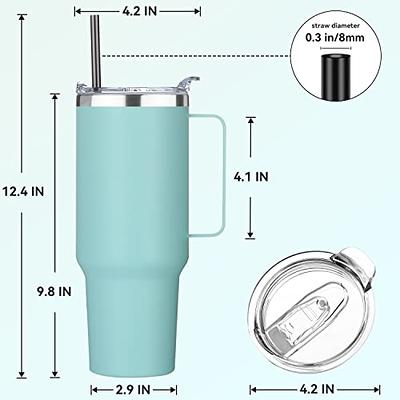 Green Canteen 40 oz. Double Wall Stainless Steel Teal/White Tumbler with Handle (2-Pack)