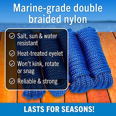 Better Boat Dock Lines Boat Ropes For Docking 3/8 Line Braided Mooring Marine Rope 15ft Nylon Rope Dock Boat Dock Lines