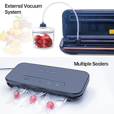 MegaWise Vacuum Sealer Machine | 80kPa Suction Power| Bags and Cutter  Included | Compact One-Touch Automatic Food Sealer with External Vacuum  System 