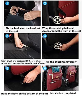 Car Seat Organizer PU Leather Storage Bag Foldable Table Car Seat Storage  Bag Car Accessories