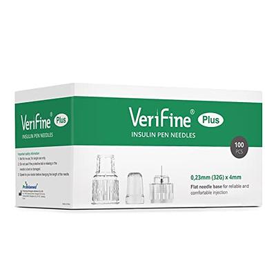  Medt - Fine Insulin Pen Needles (32G 4mm) - Diabetic Needles  for Insulin Injections, Ultra Fine Compatible with Most Diabetes Pens - 100  Ct, Pack of 2 : Health & Household