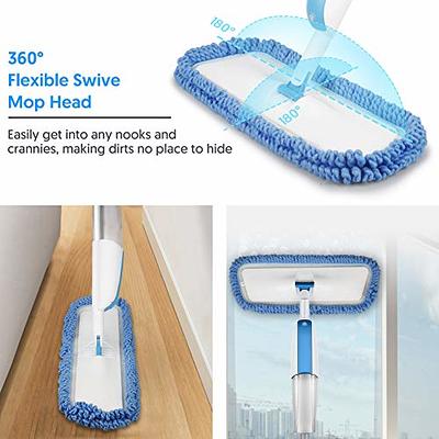 Microfiber Spray Mop for Floor Cleaning - MANGOTIME Floor Mop Dry Wet Mop  for Hardwood Laminate Tile Wood Floor Cleaning Kitchen Dust Mop with 3