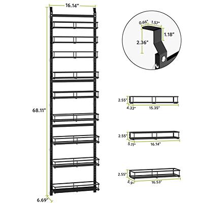 1Easylife Over the Door Pantry Organizer, 8-Tier Pantry Door Organizer with  Adjustable Baskets, Black Pantry Door Organization and Storage with Metal