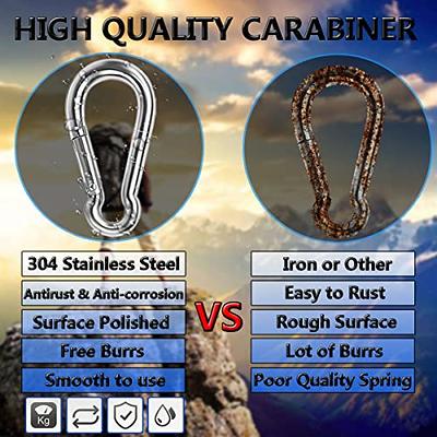 Spring Snap Hooks, 304 Stainless Steel Metal Clip Heavy Duty Rope Connector  Small Snap Clamp Key Chain Link Buckle for Hammock Swing Set Outdoor Travel  Camping Fishing Hiking - Yahoo Shopping