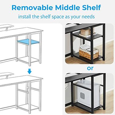 GreenForest Computer Desk with Monitor Stand,39 inch Small Desk with  Reversible Storage Shelve,Home Office Work Desk for Small Spaces,Easy