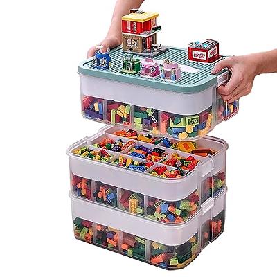 Plastic Storage Organizer for Lego Box Kids Child Toy Stackable Containers  with Lids Bins 3 Layers Adjustable Compartments Building Blocks Chest Case  - Yahoo Shopping