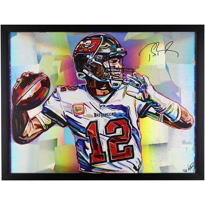 Tom Brady Tampa Bay Buccaneers Autographed 20 x 24 Stretched Original Canvas Art - Hand Painted by Artist Bill Lopa Limited Edition of 1