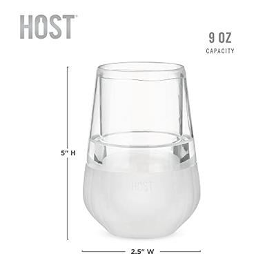 HOST Straw and Lid Plastic Double Wall Insulated Freezable Drink Chilling  Tumbler with Freezing Gel Glasses for Red and White Wine, 16 oz, Grey