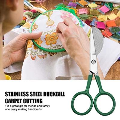 6 Inch Stainless Steel Applique Duckbill Scissors Blade with Offset Handle  & 6 Inch Machine Embroidery Double Curved Scissors Bundle