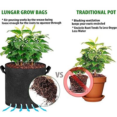 VEVOR Plant Grow Bag 200 gal. Aeration Fabric Pots with Handles Black Grow Bag Plant Container for Garden Planting (5-Pack)