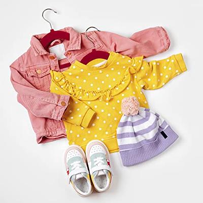 trusir Baby Hangers for Closet 100 Pack Pink Plastic Kids Children's Clothes Hangers Non-Slip (Pink, 100)